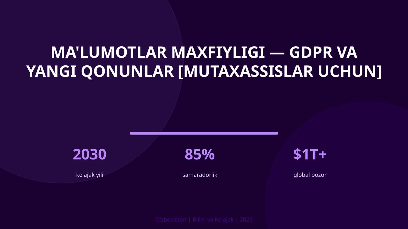 Ma'lumotlar maxfiyligi — GDPR va yangi qonunlar [mutaxassislar uchun]
