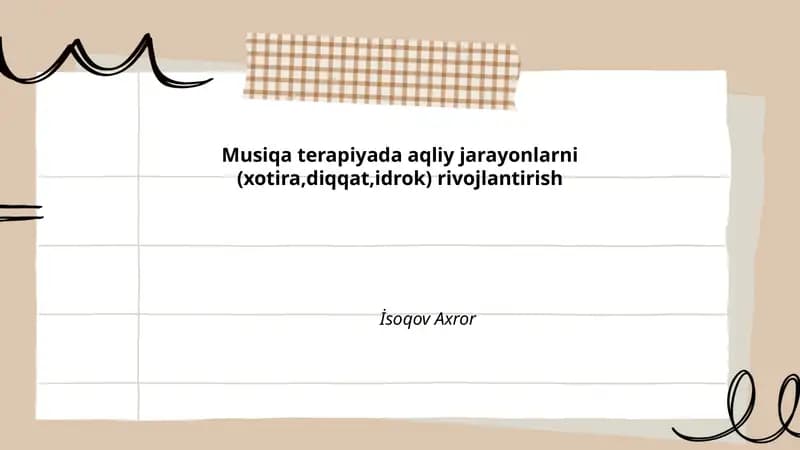 Musiqa terapiya asoslari