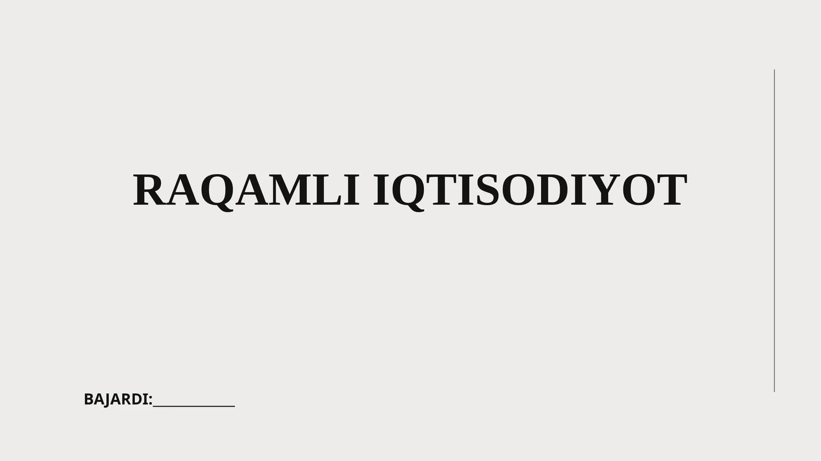 RAQAMLI IQTISODIYOT