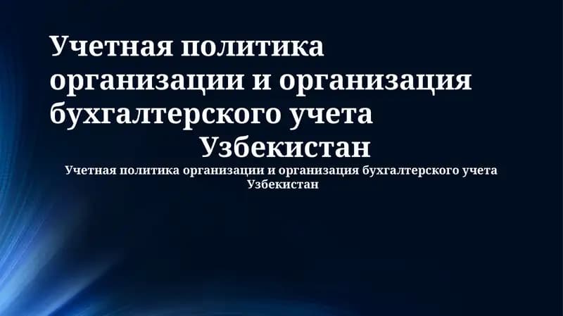 Учетная политика организации и организация бухгалтерского учета