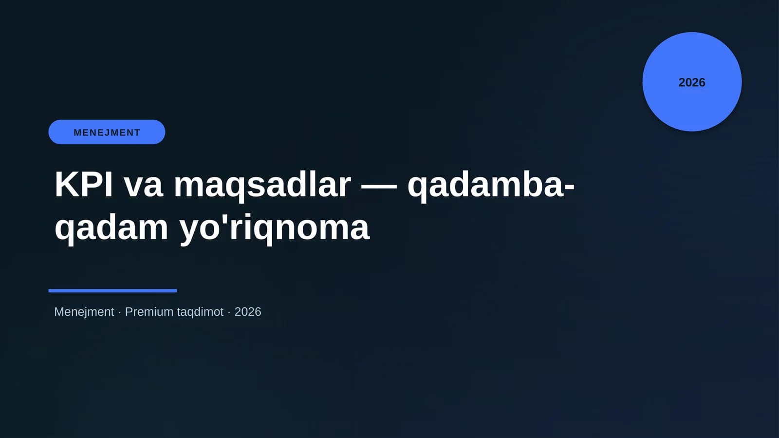 KPI va maqsadlar — qadamba-qadam yo'riqnoma