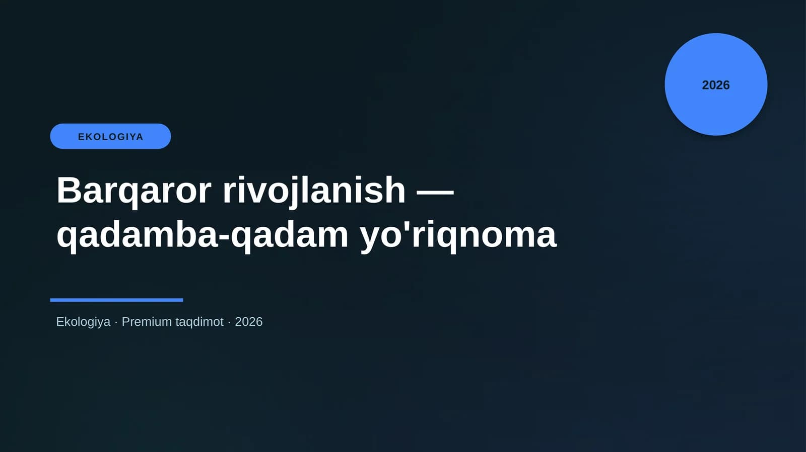 Barqaror rivojlanish — qadamba-qadam yo'riqnoma