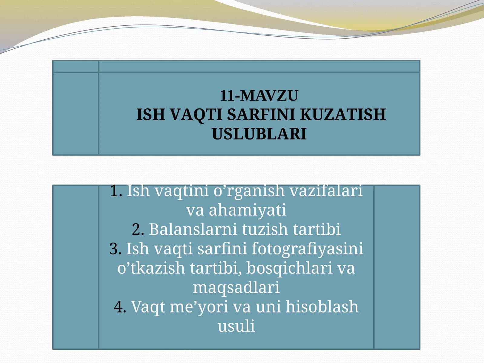 Ishvaqtini o'rganish vazifalari va ahamiyati
