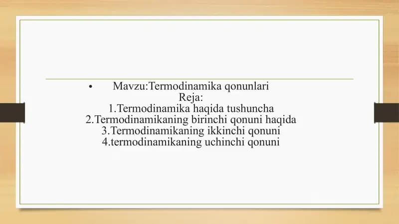 Termodinamika qonunlari