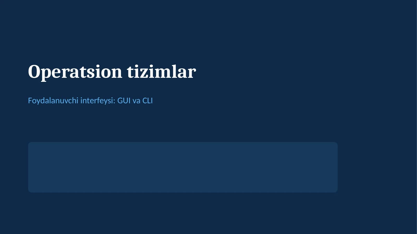 Operatsion tizimlar