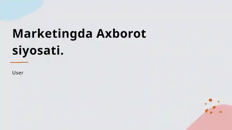 Marketingda Axborot siyosati