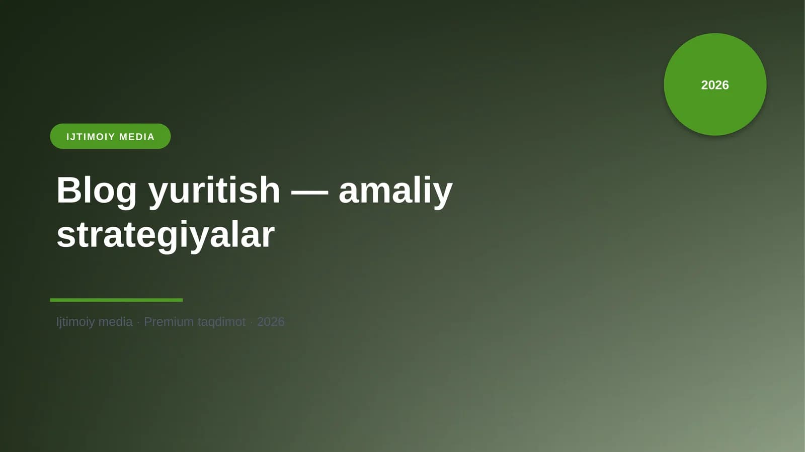 Blog yuritish — amaliy strategiyalar