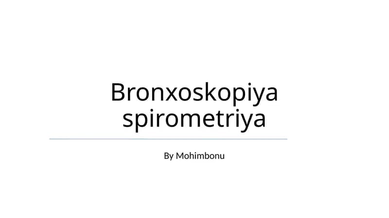 Bronxoskopiya spirometriya