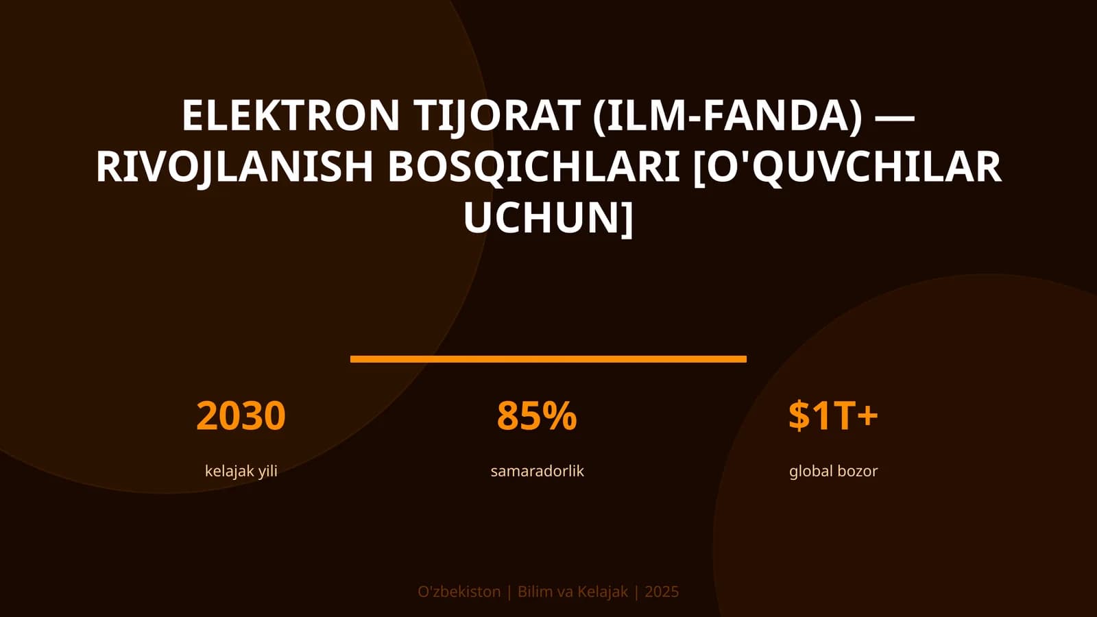 Elektron Tijorat (Ilm-fanda) - Rivojlanish Bosqichlari [O'quvchilar Uchun]