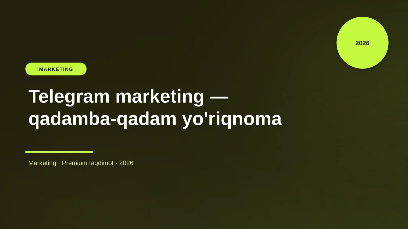 Telegram marketing — qadamba-qadam yo'riqnoma
