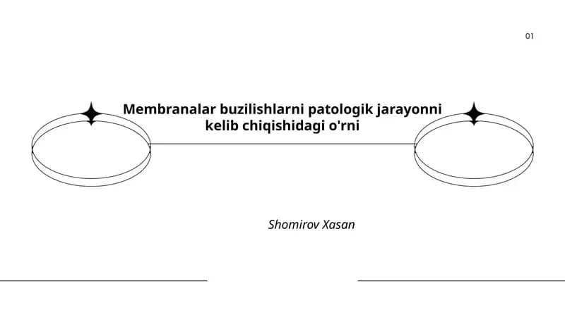 Membranalar buzilishlarni patologik jarayonni kelib chiqishidagi o'rni