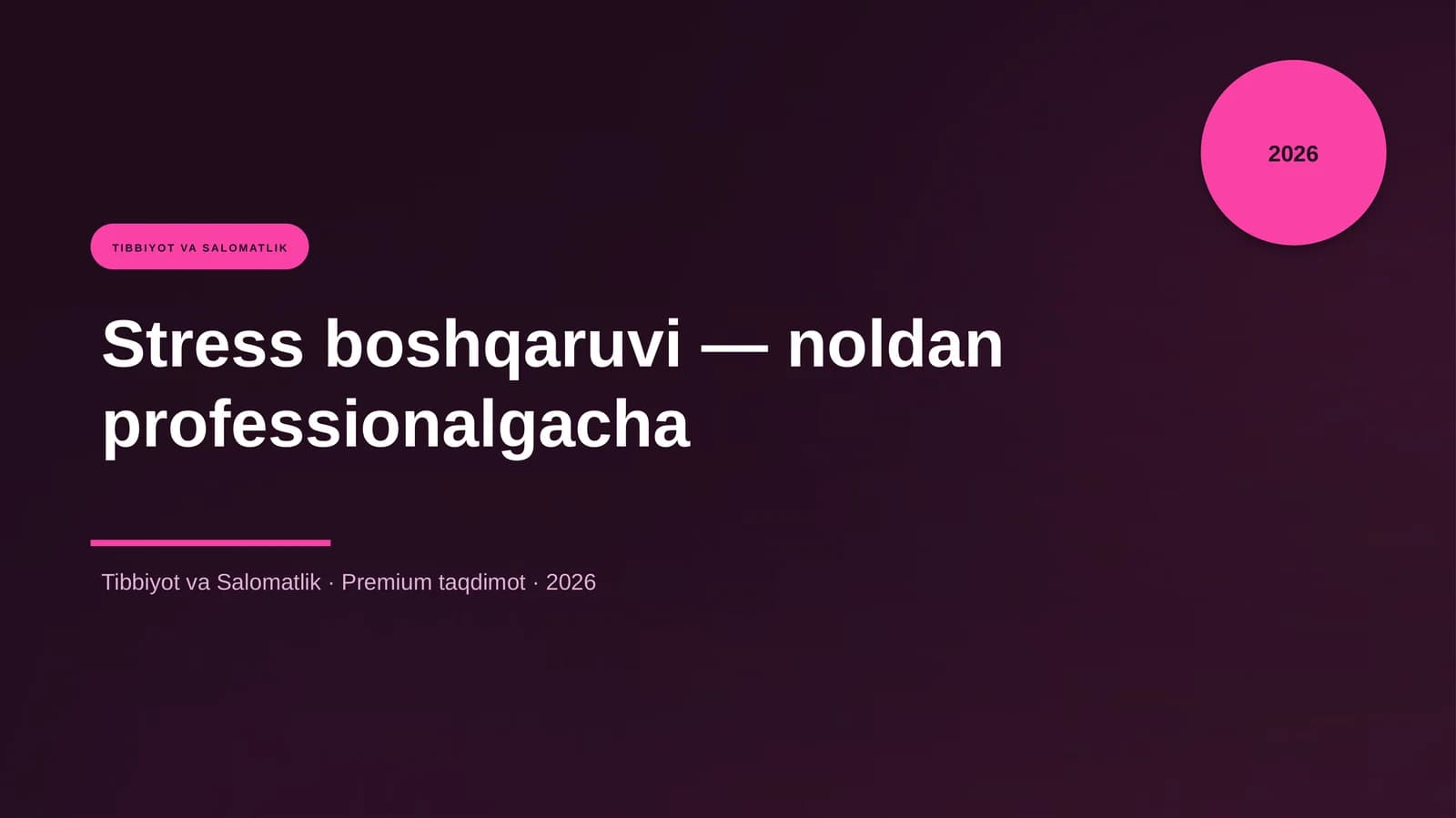 Stress boshqaruvi — noldan professionalgacha