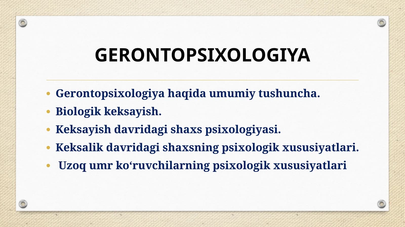GERONTOPSIXOLOGIYA