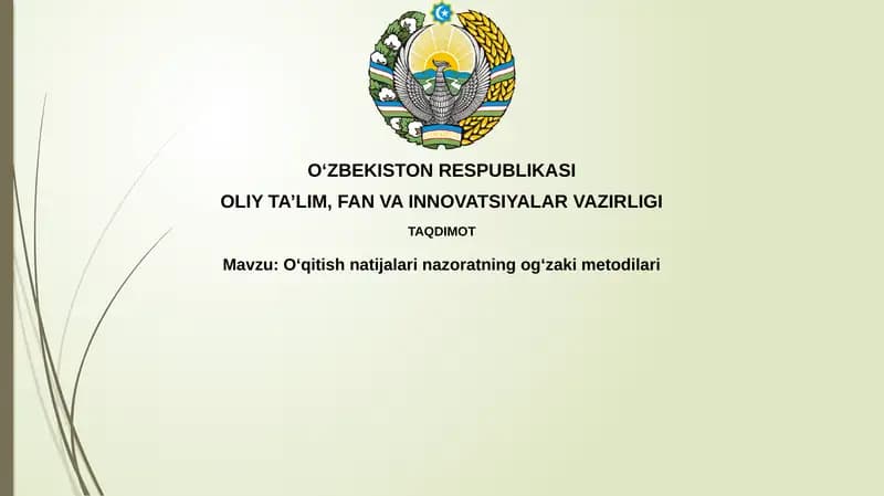 Og'zaki nazorat usullari