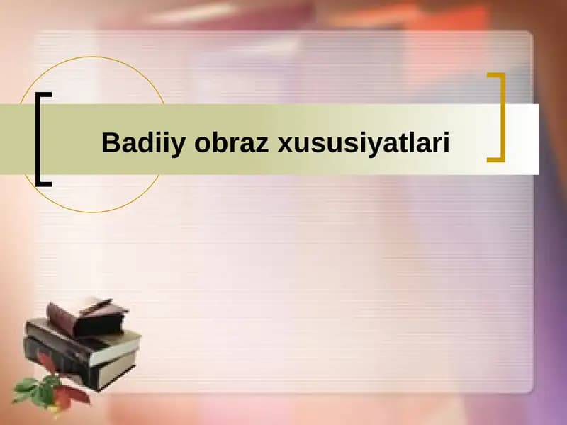 Badiiyobrazxususiyatlari