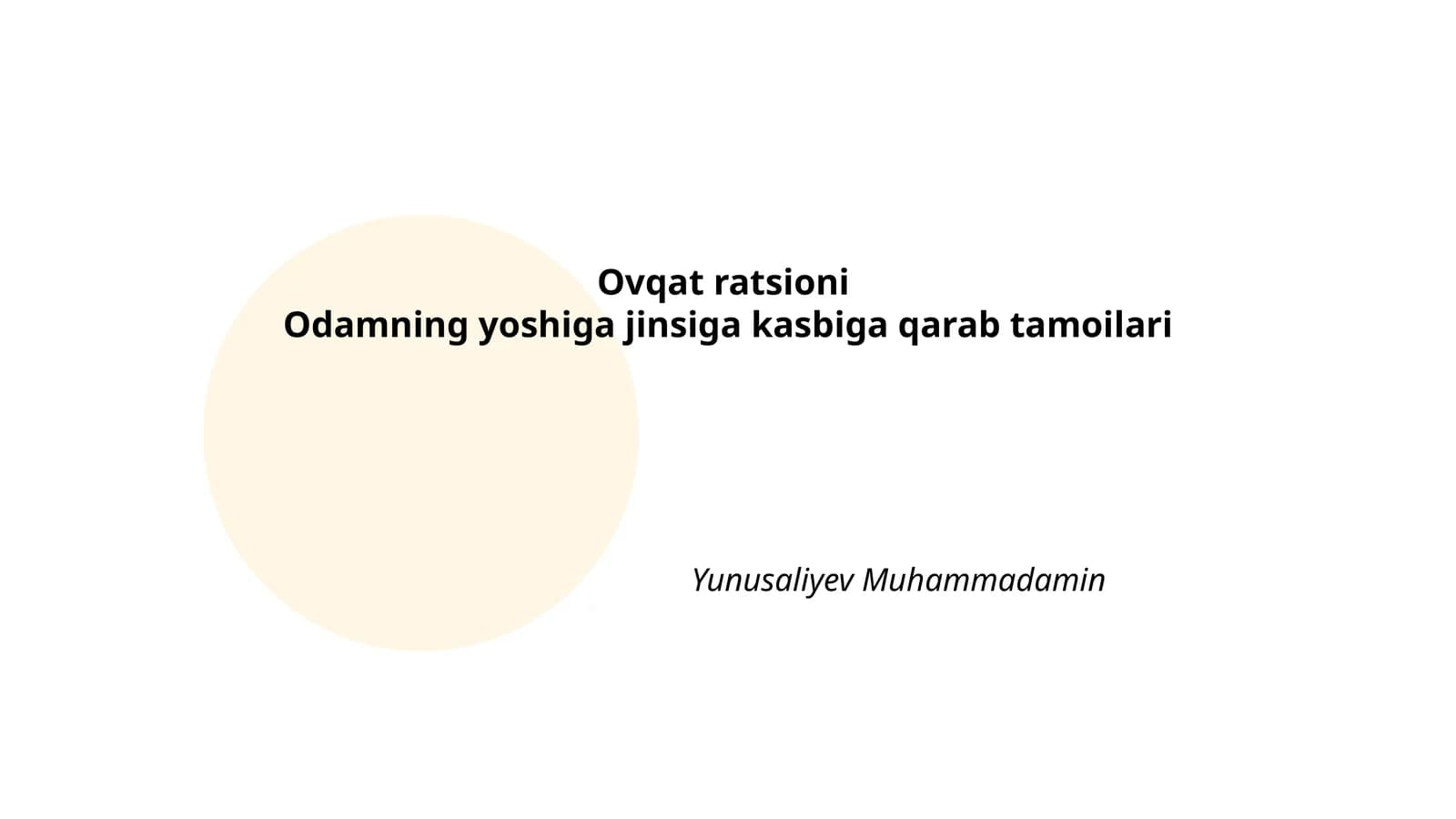 Ovqat ratsioni