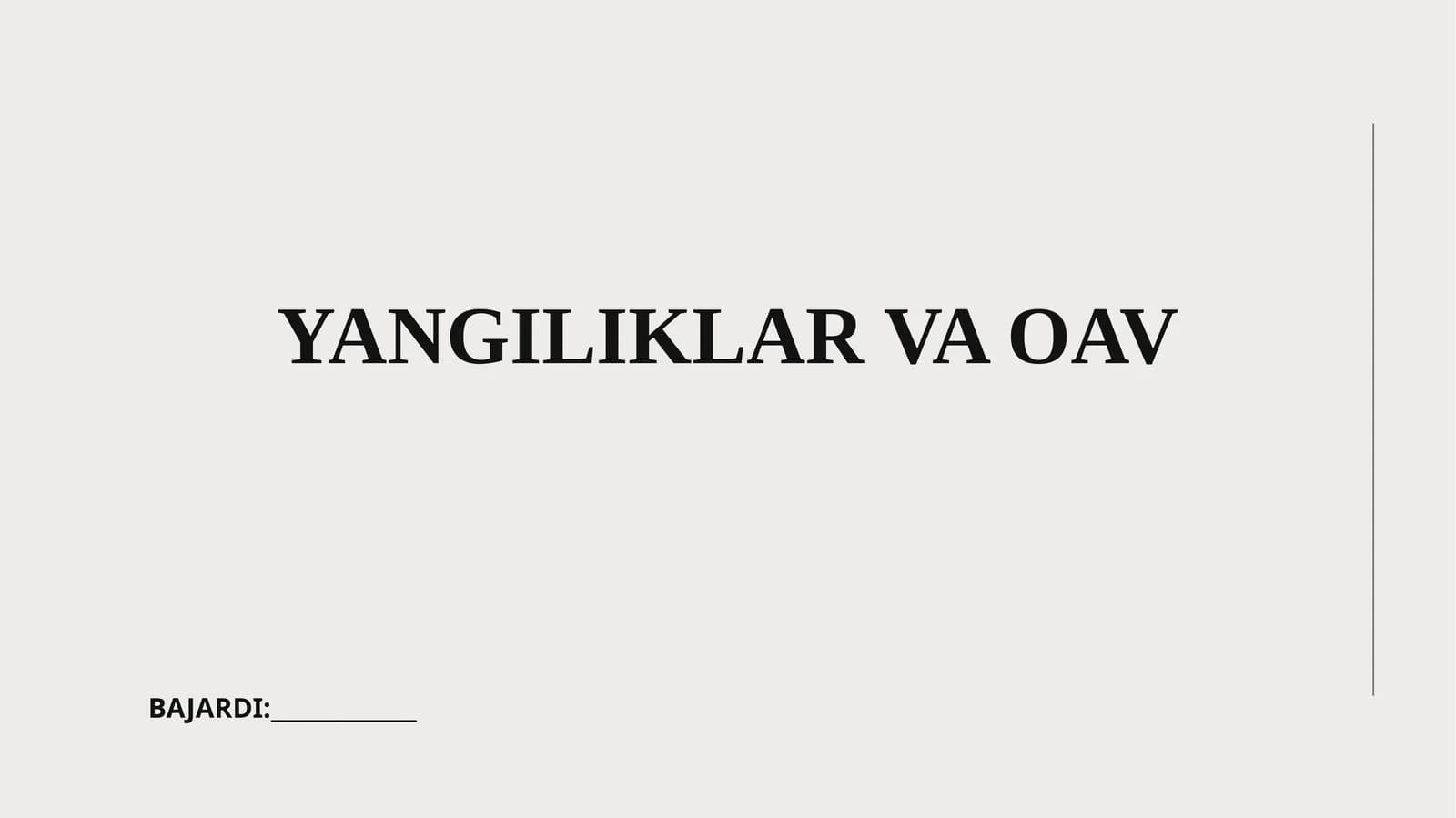 Yangiliklar va OAV
