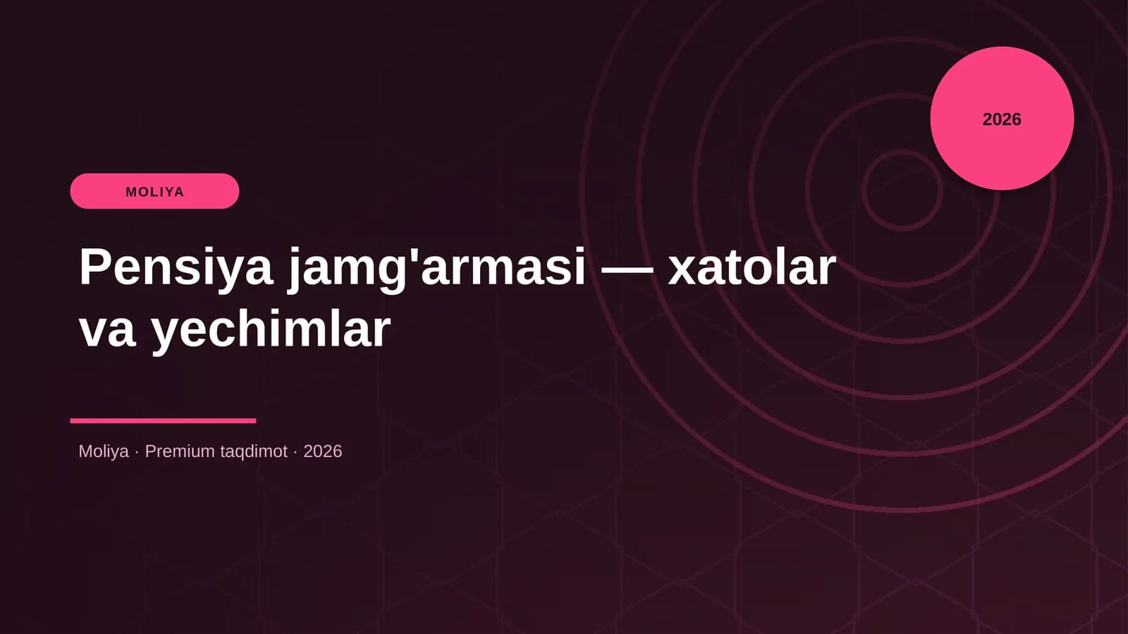 Pensiya jamg'armasi — xatolar va yechimlar