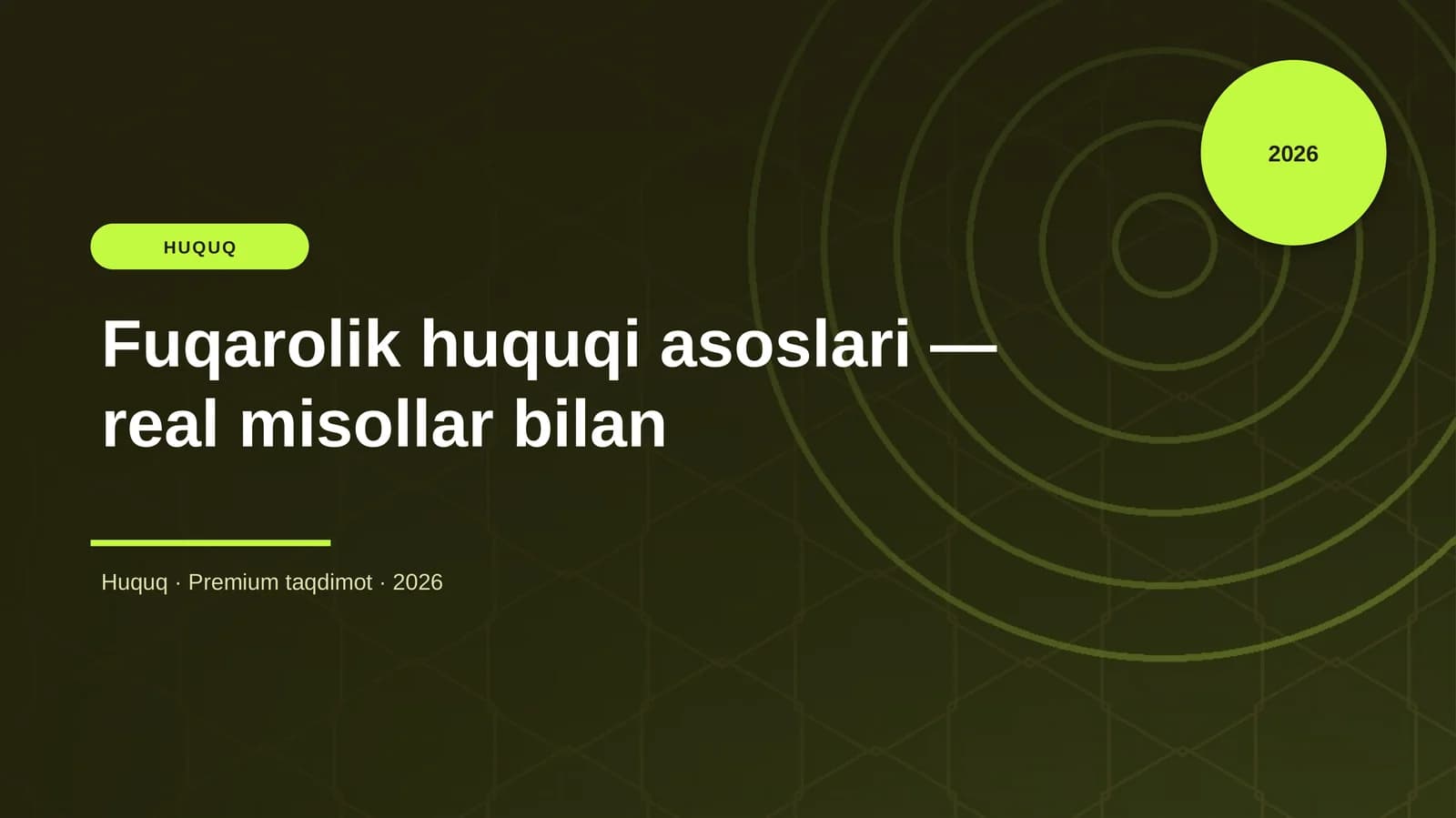 Fuqarolik huquqi asoslari — real misollar bilan