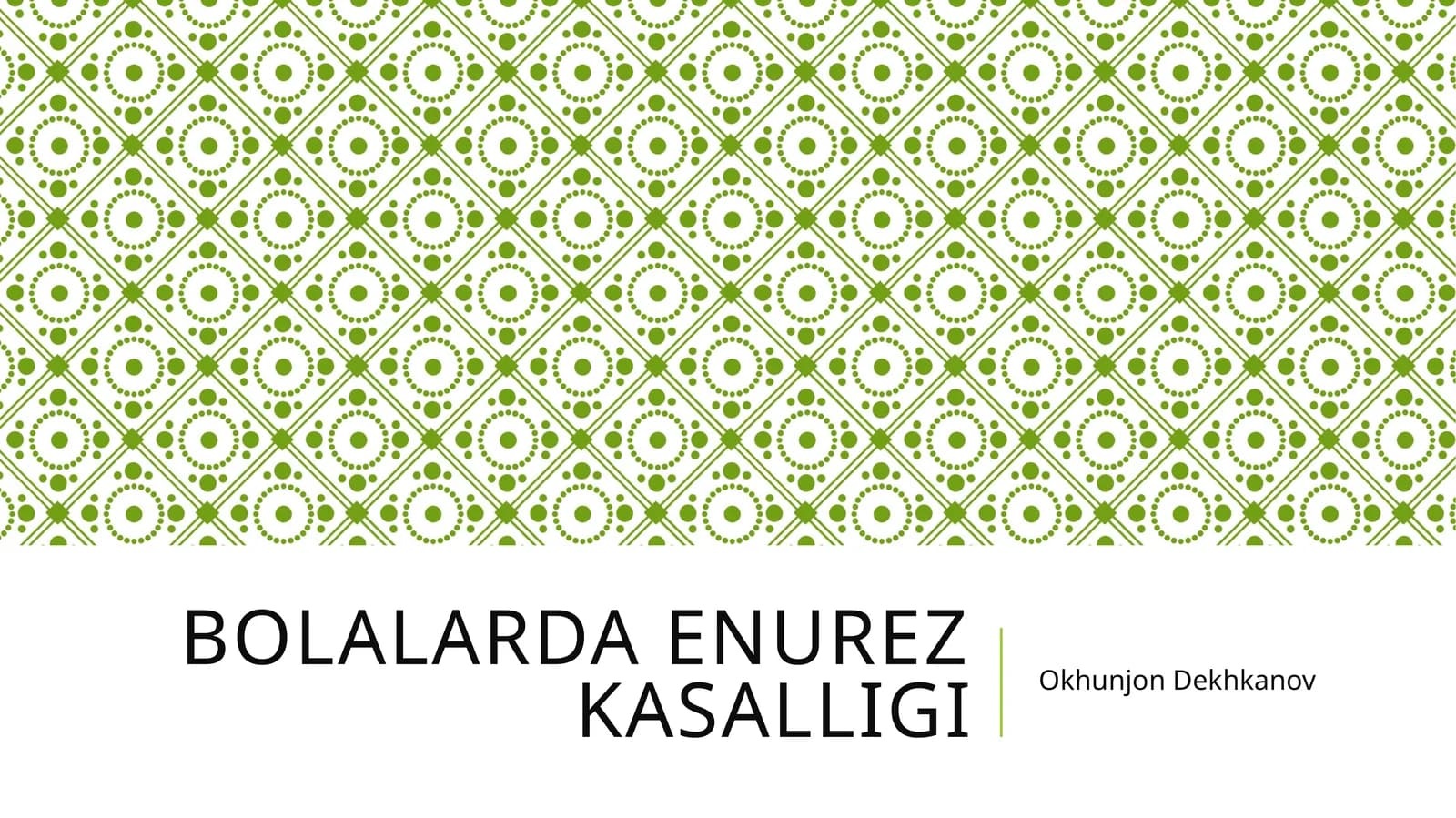 Bolalarda Enurez kasalligi