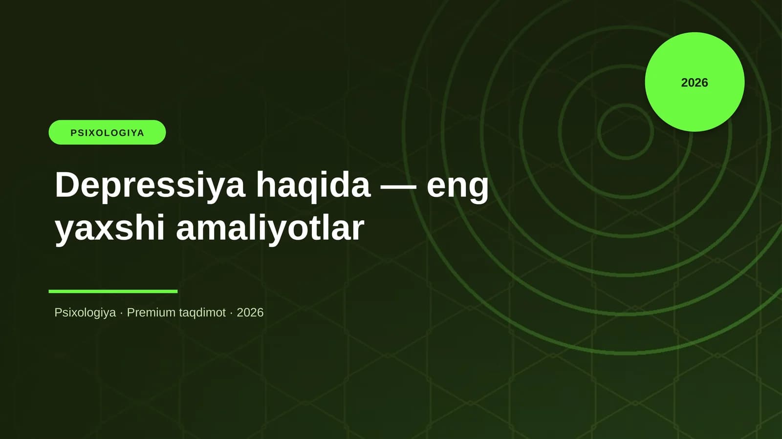 Depressiya haqida — eng yaxshi amaliyotlar