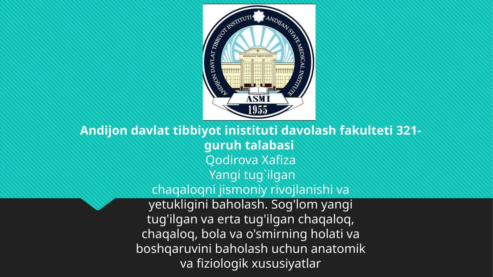 Yangi tug'ilgan chaqaloqning jismoniy rivojlanishi va yetukligini baholash