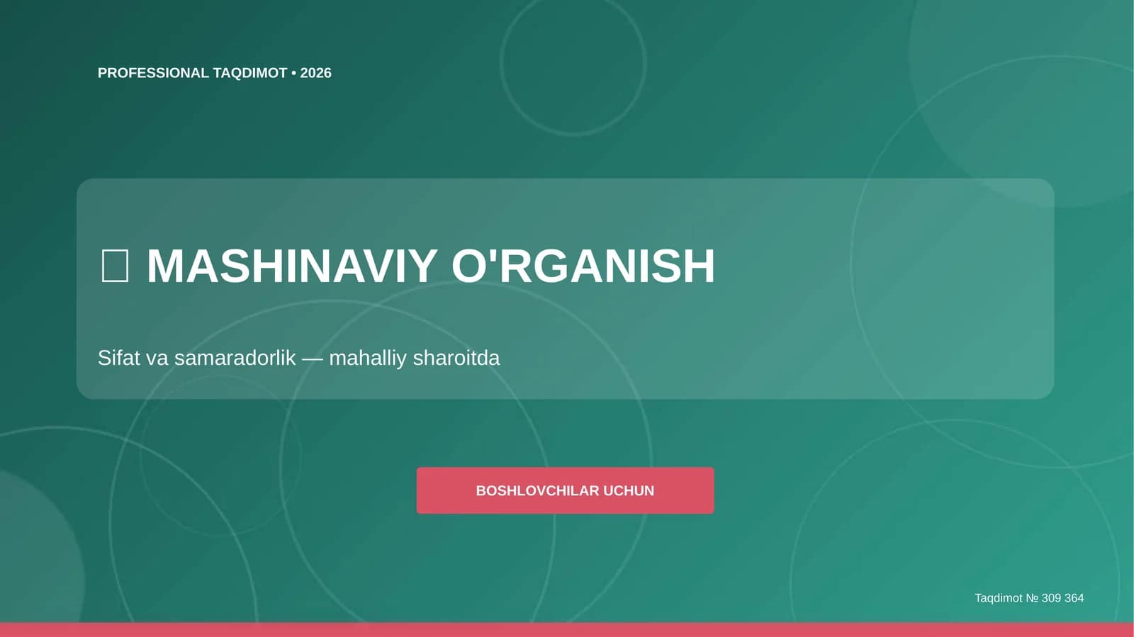 MASHINAVIY O'RGANISH