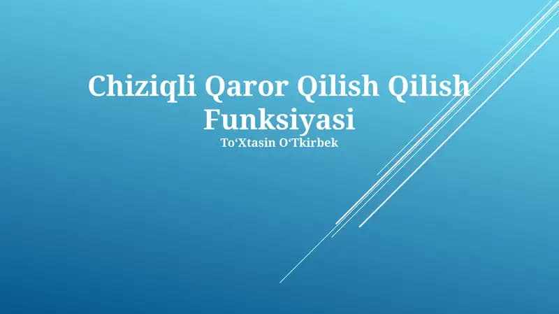 Chiziqli Qaror Qilish Qilish Funksiyasi