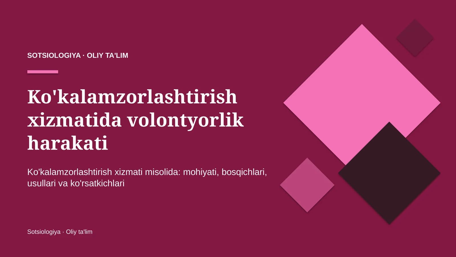 Ko'kalamzorlashtirish xizmatida volontyorlik harakati