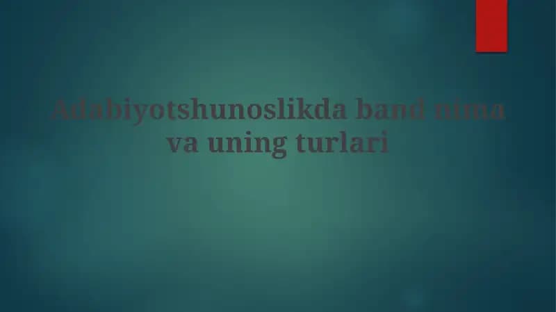 Adabiyotshunoslikdabandnimavauningturlari