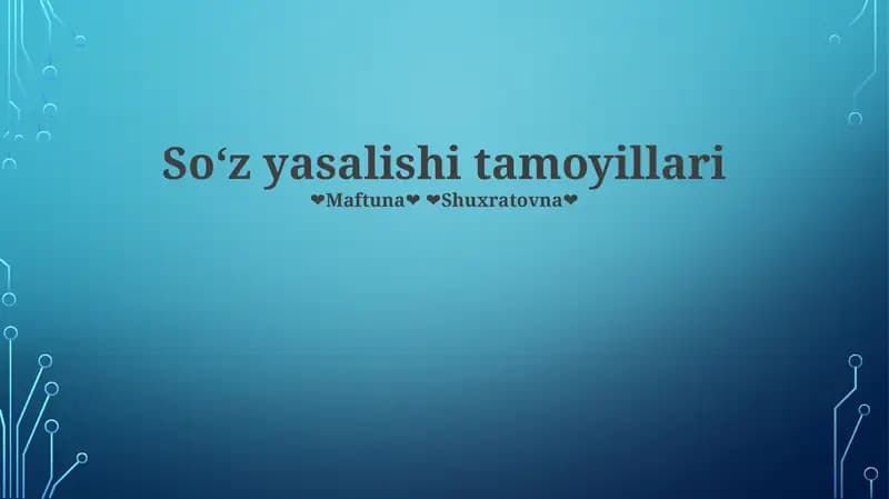 Soʻz yasalishi tamoyillari