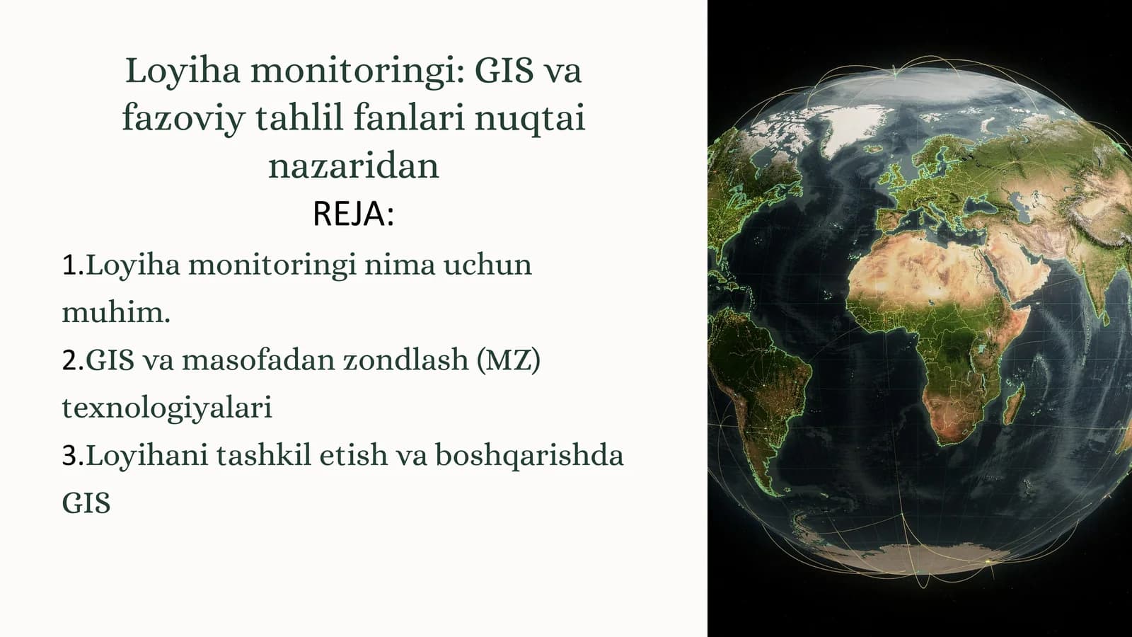 Loyiha monitoringi: GIS va fazoviy tahlil fanlari nuqtai nazaridan