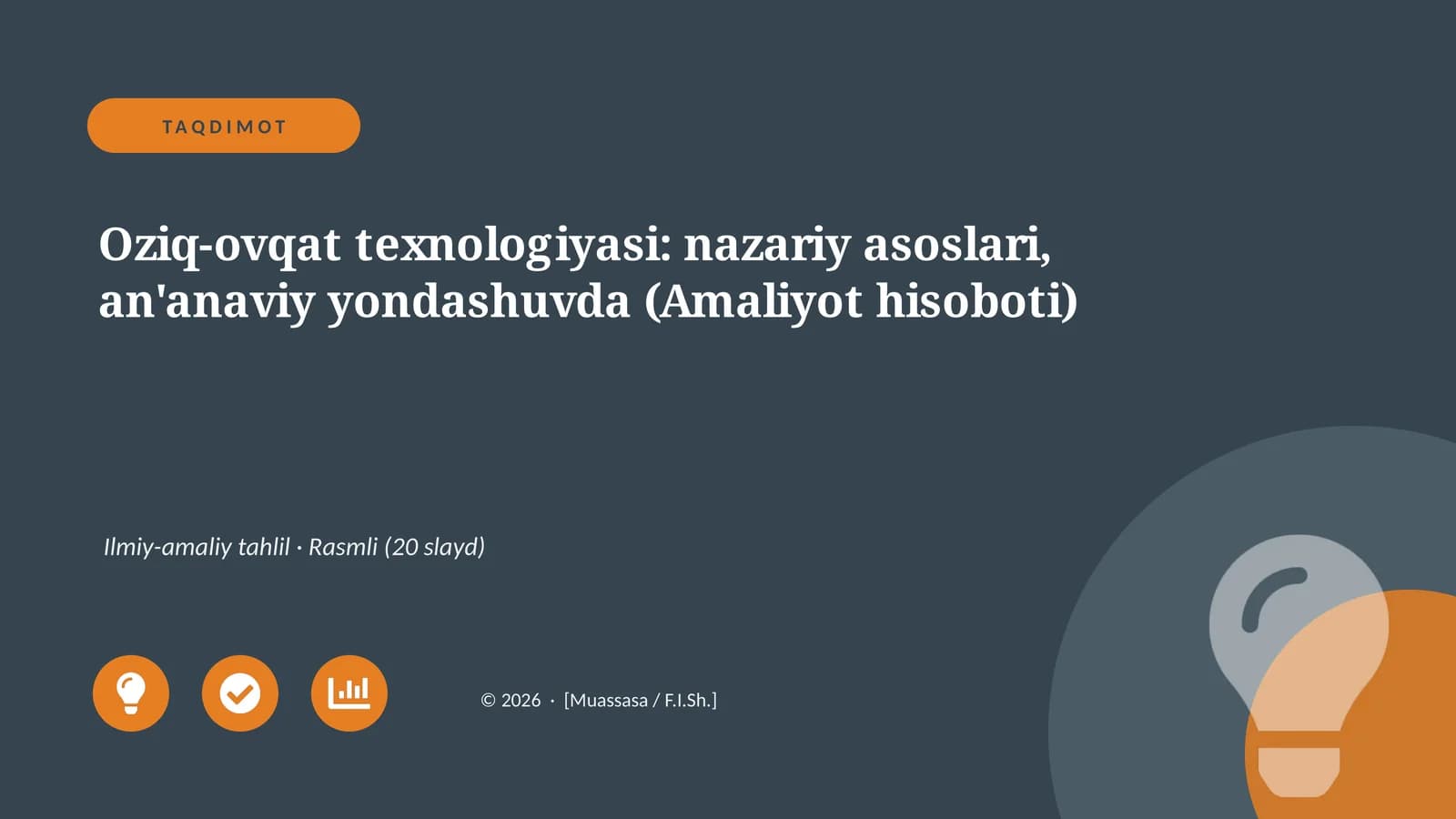 Oziq-ovqat texnologiyasi: nazariy asoslari