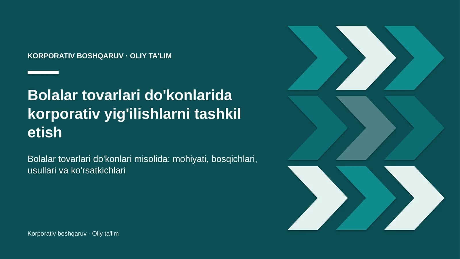 Bolalar tovarlari do'konlarida korporativ yig'ilishlarni tashkil etish