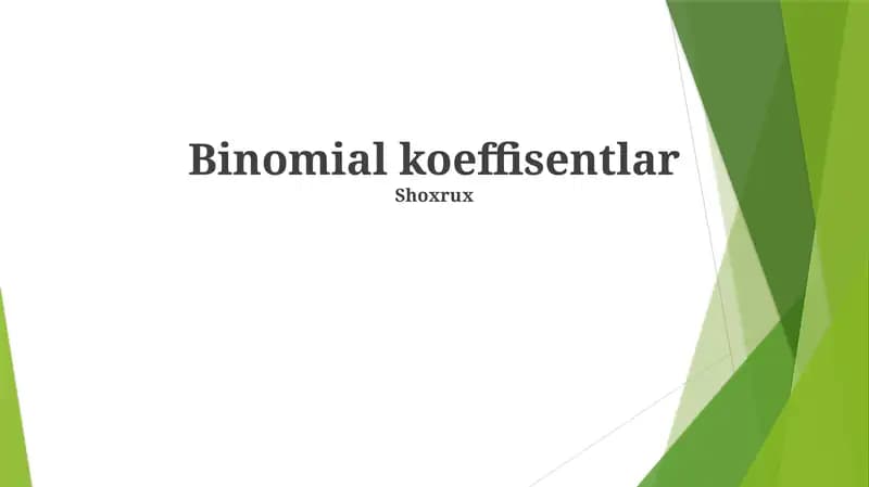 Binomial koeffisentlar
