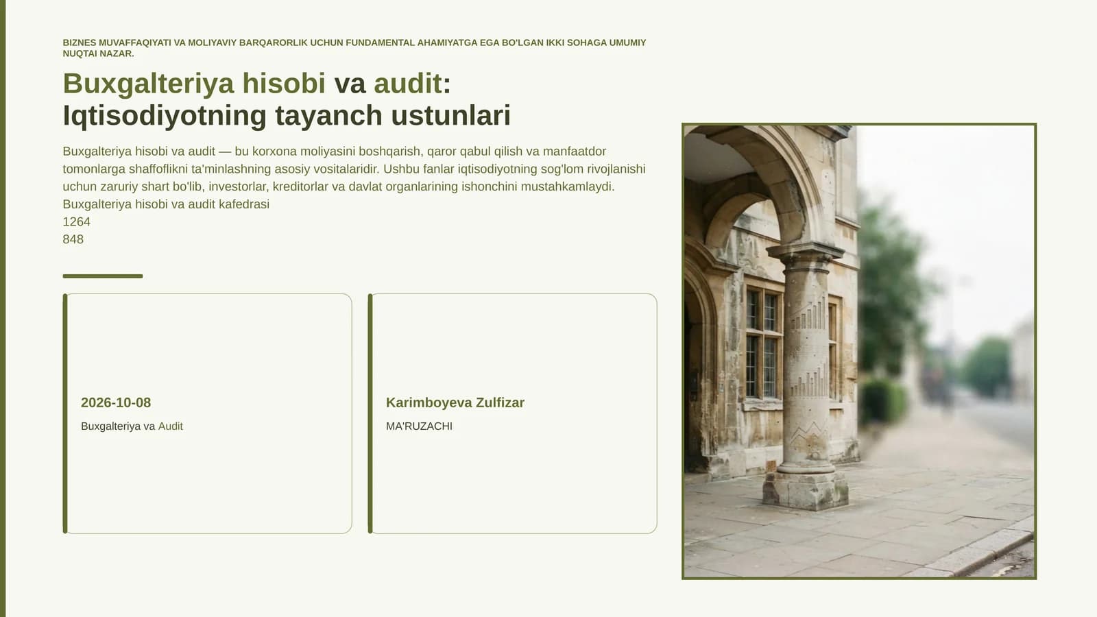 Buxgalteriya hisobi va audit