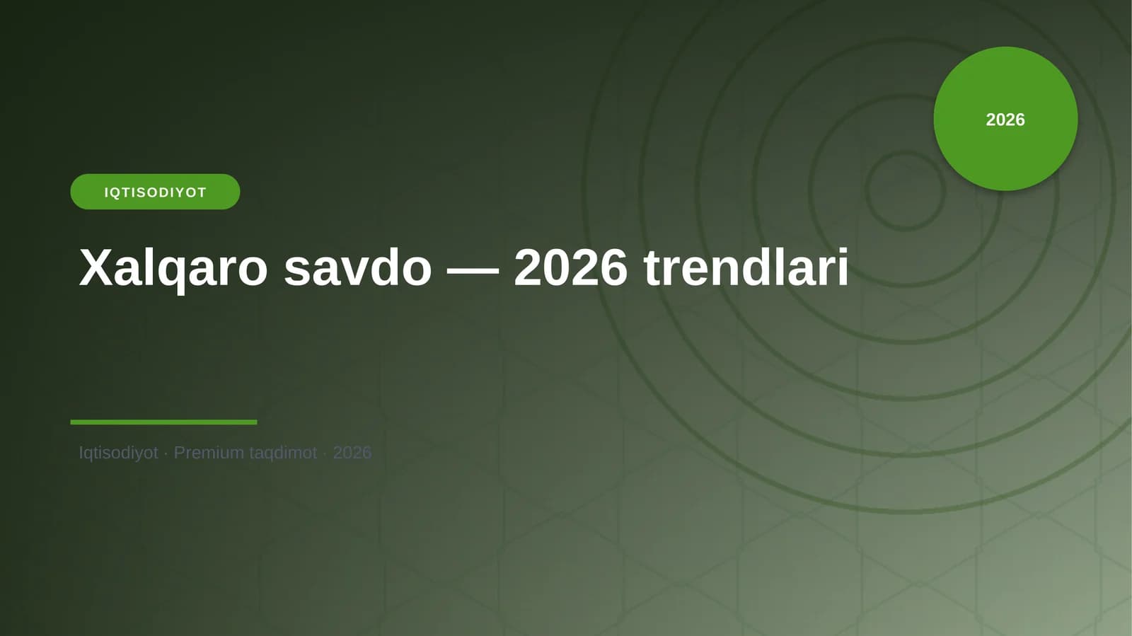 Xalqaro savdo — 2026 trendlari