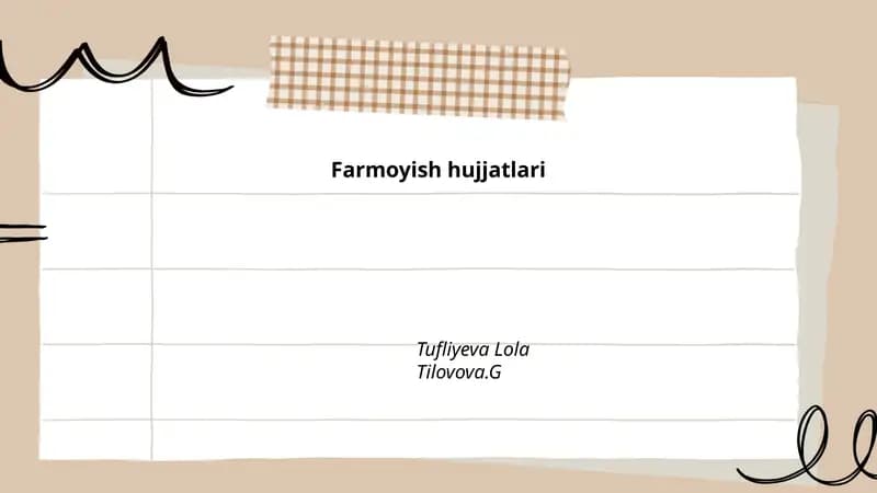 Farmoyish hujjatlari