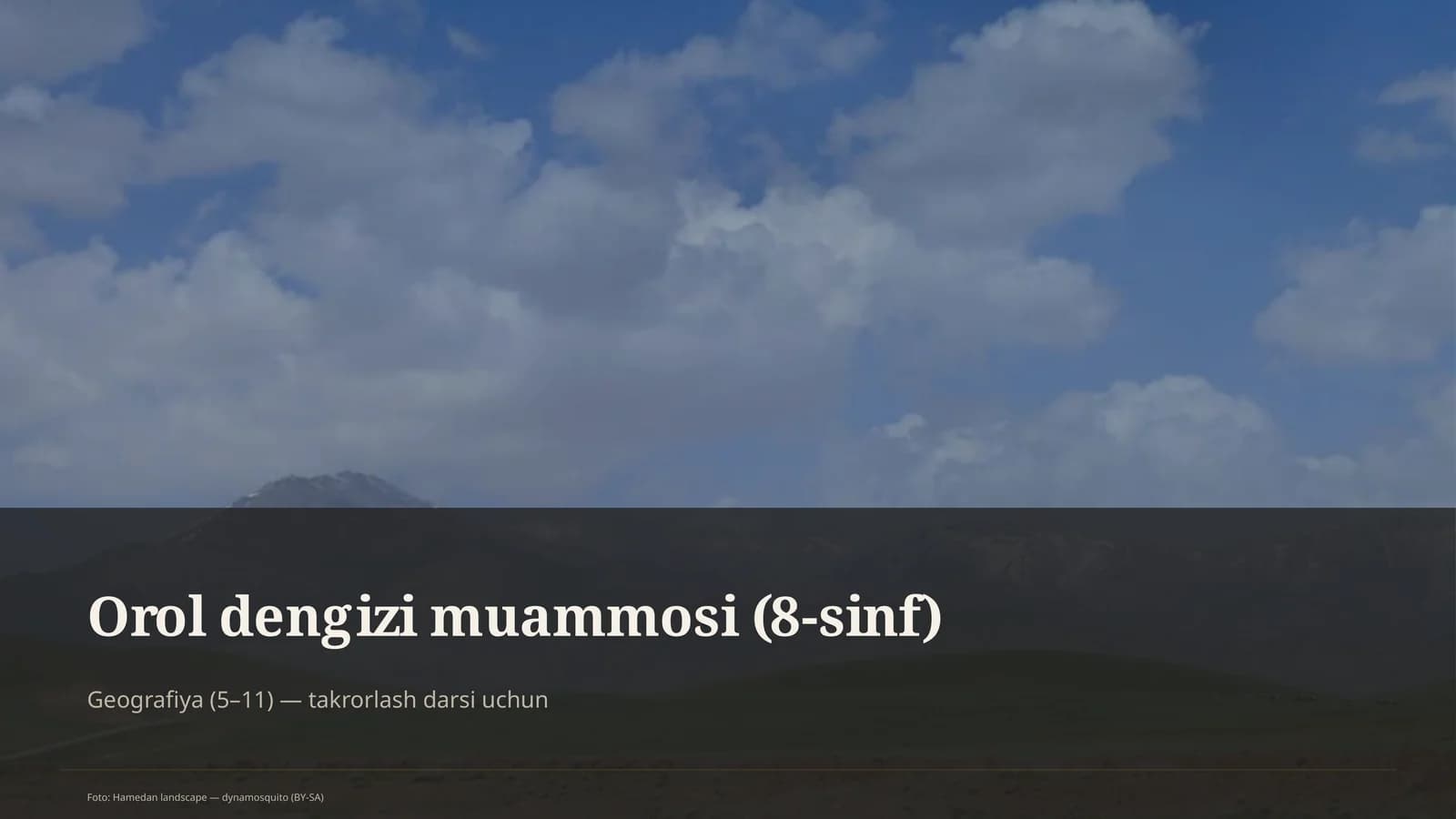 Orol dengizi muammosi (8-sinf)