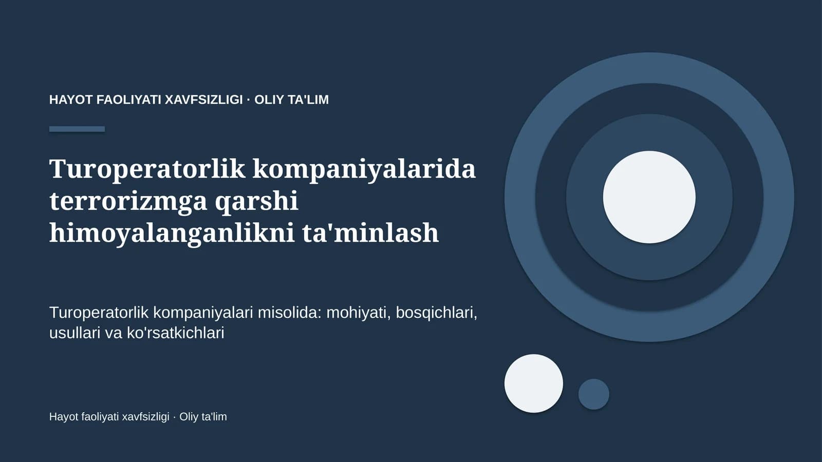 turoperatorlik kompaniyalarida terrorizmga qarshi himoyalanganlikni ta'minlash 8114