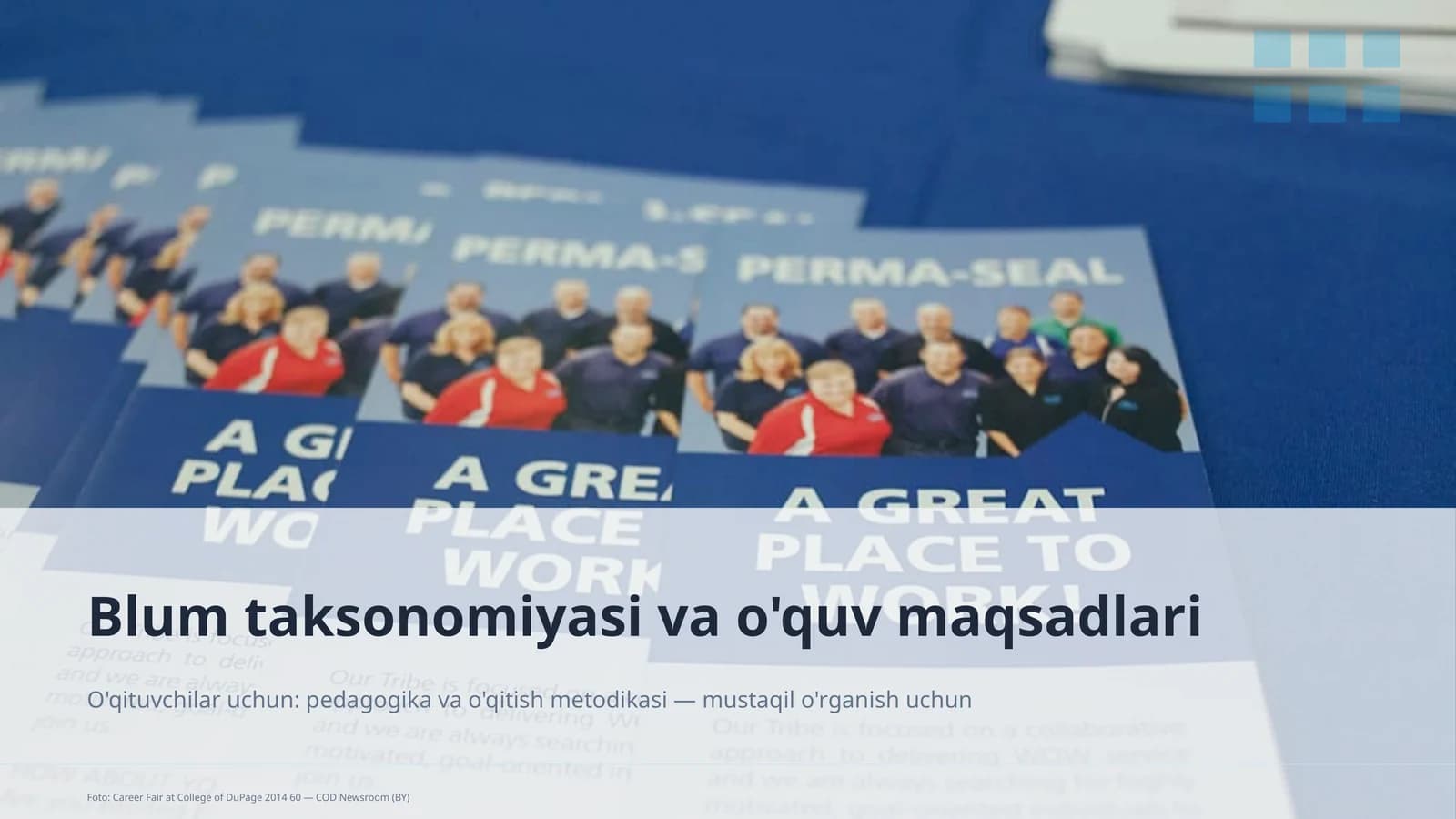 Blum taksonomiyasi va o'quv maqsadlari