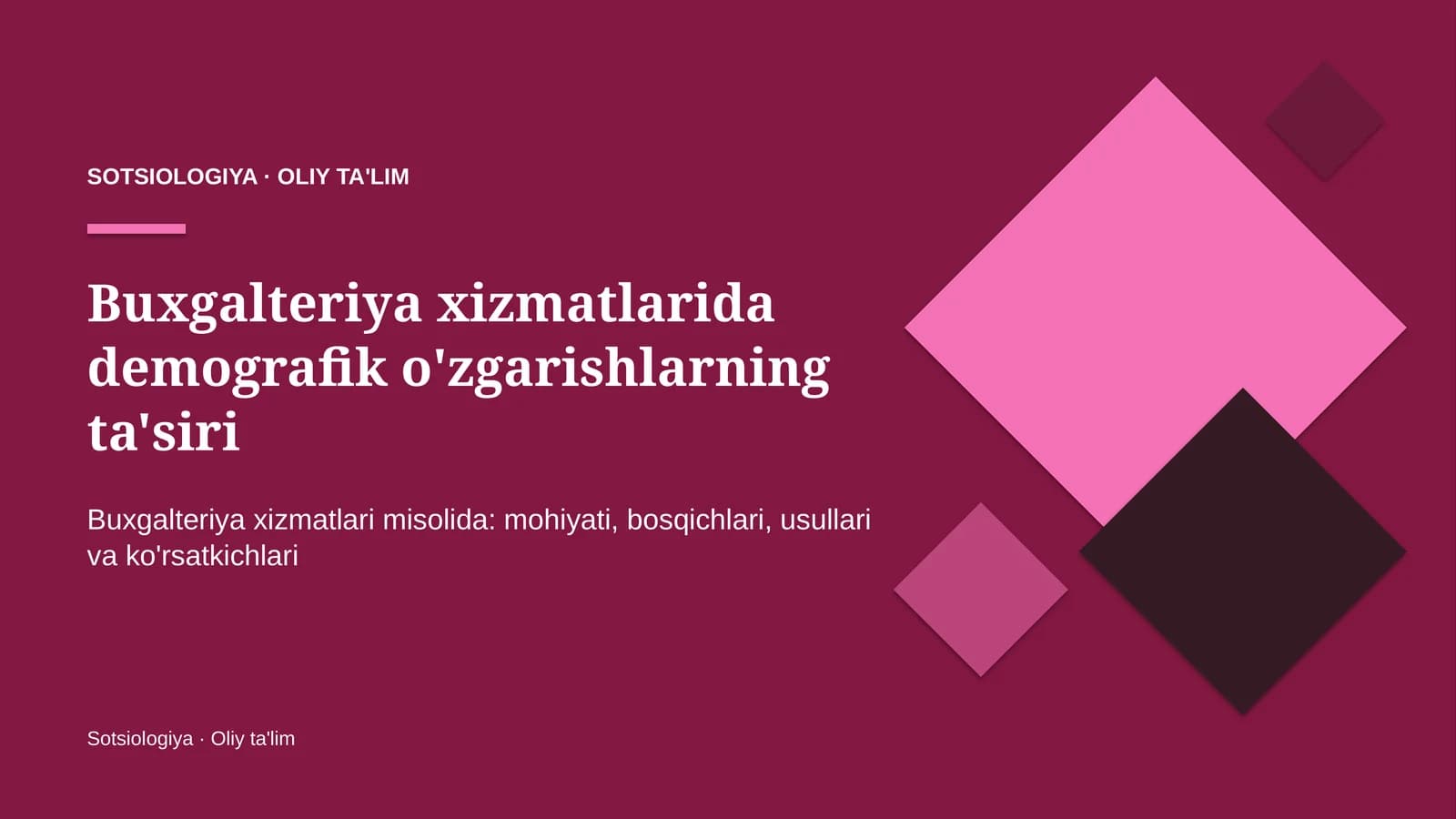 Demografik o'zgarishlarning ta'siri: mohiyati