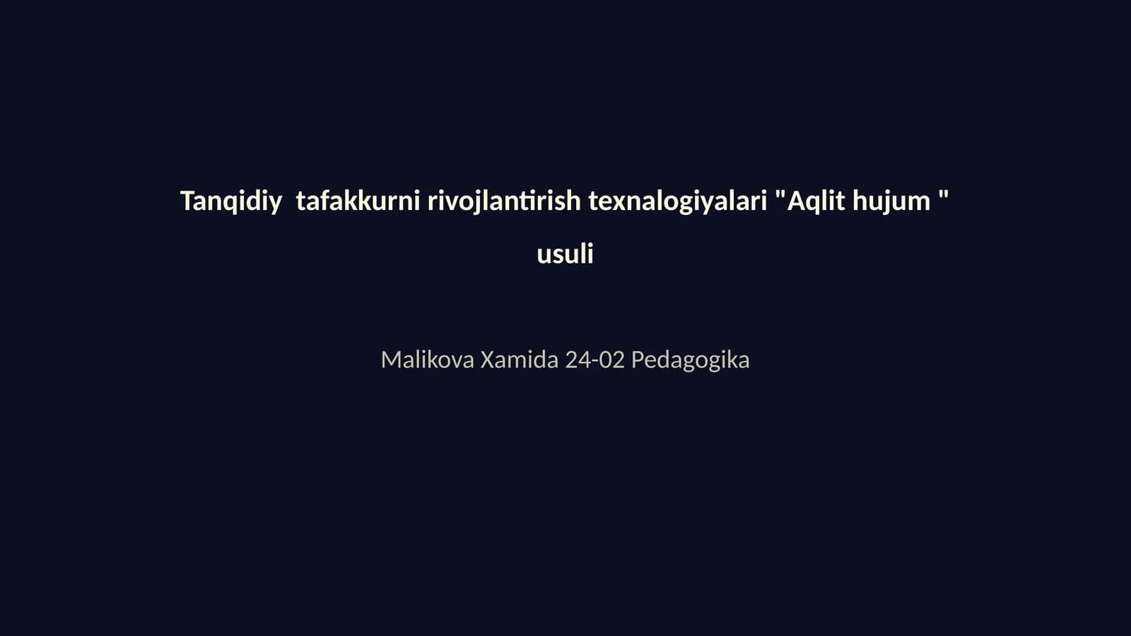 Aqliy hujum usuli
