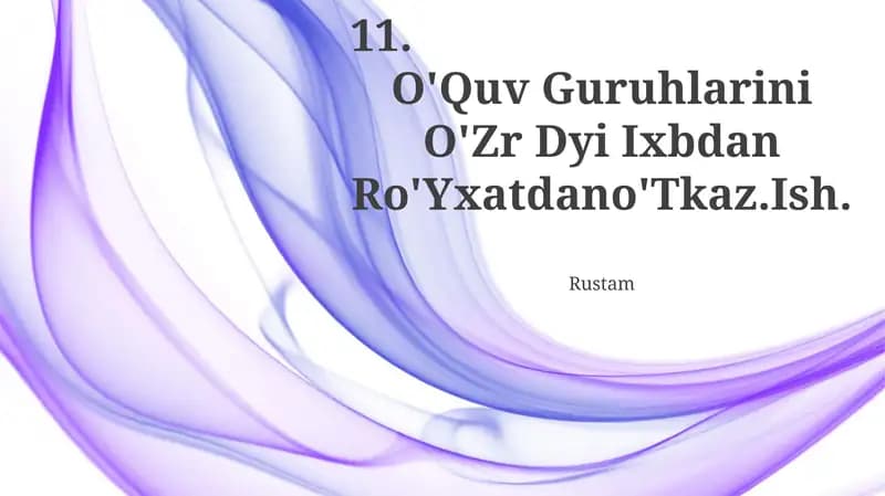 O'Quv Guruhlarini O'Zr Dyi Ixbdan Ro'Yxatdano'Tkaz