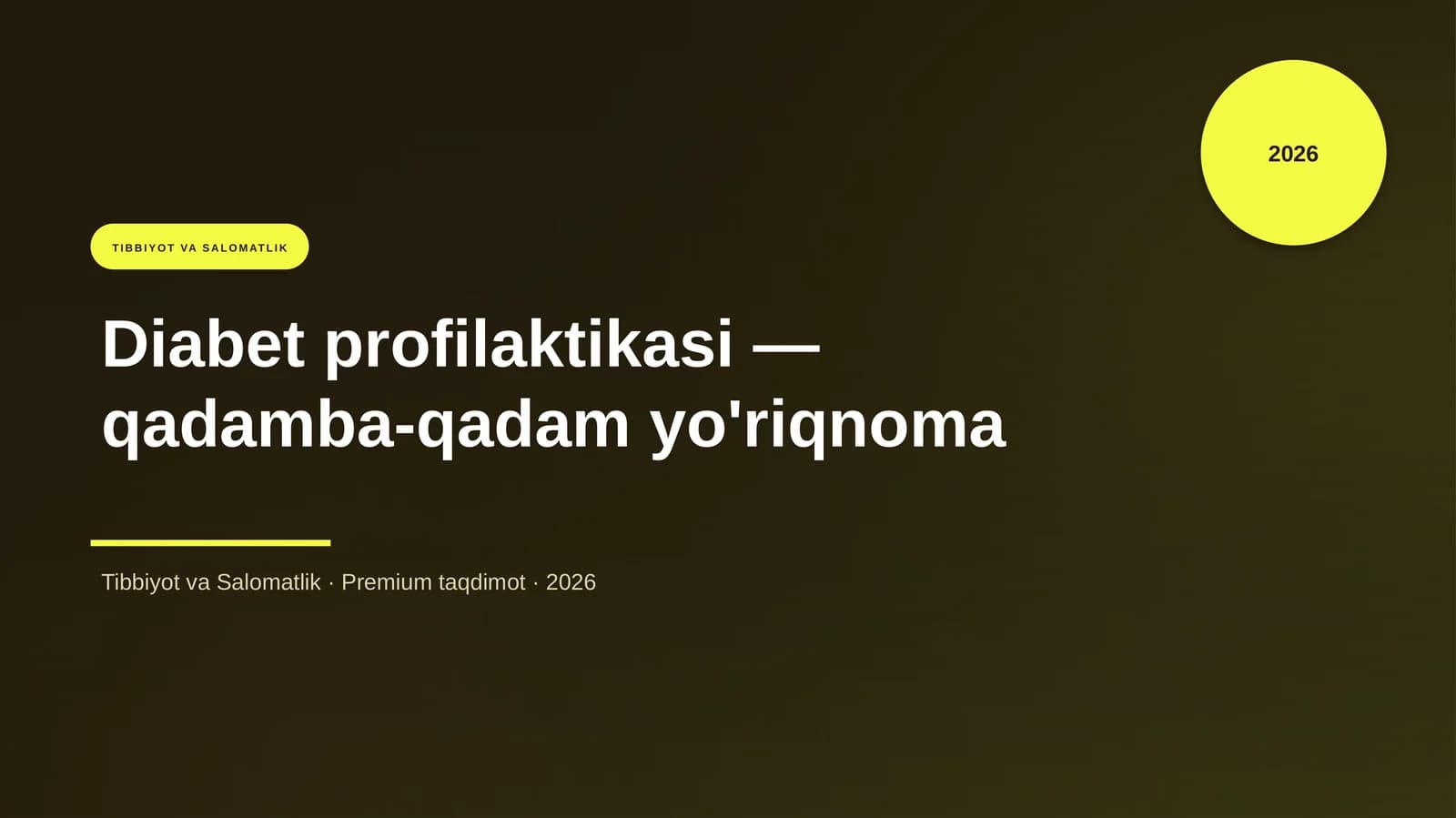 Diabet profilaktikasi — qadamba-qadam yo'riqnoma