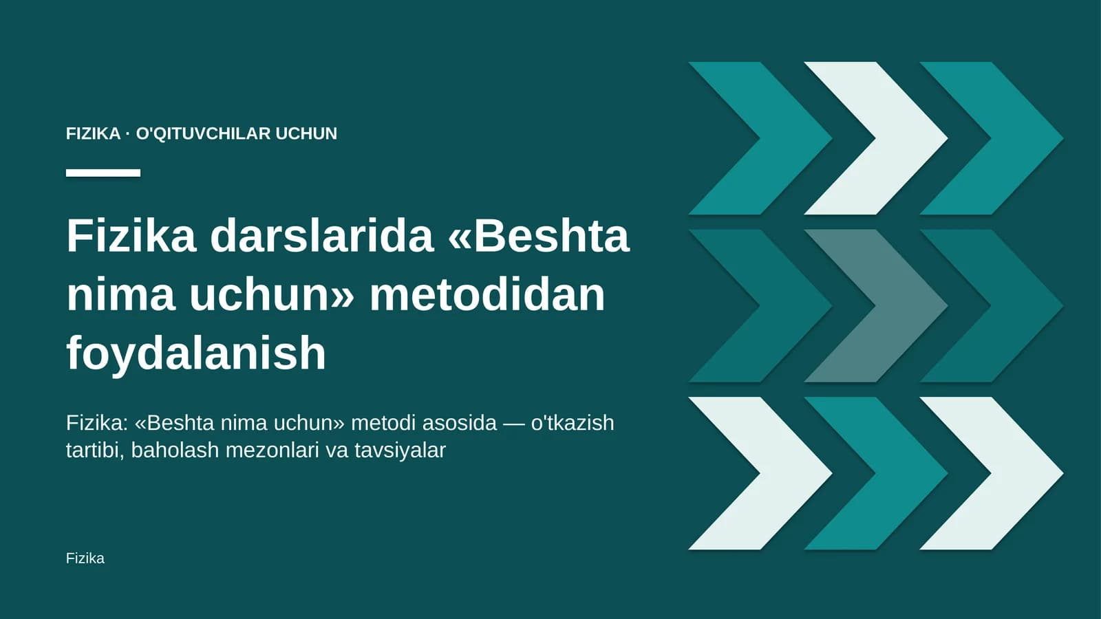 fizika darslarida beshta nima uchun metodidan foydalanish 4700