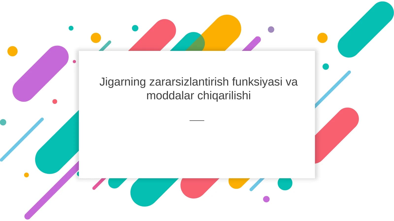 Jigarning zararsizlantirish funksiyasi va moddalar chiqarilishi