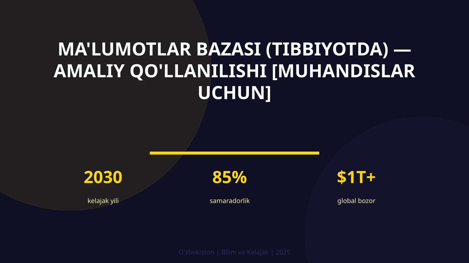 Ma'lumotlar Bazasi (Tibbiyotda) - Amaliy Qo'llanilishi [Muhandislar Uchun]