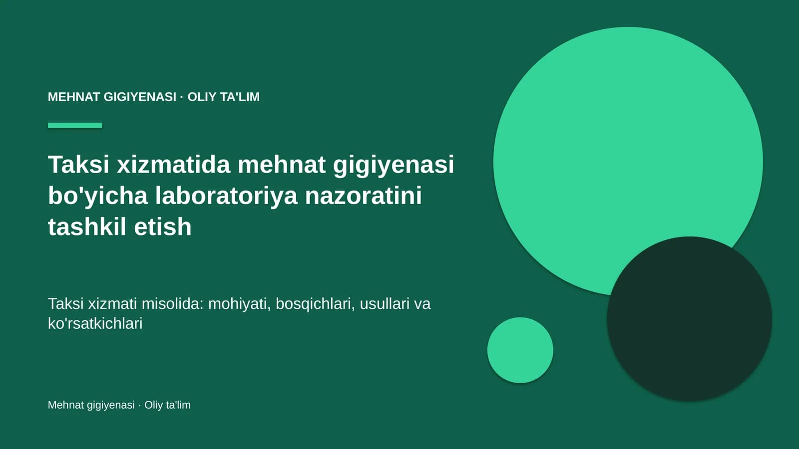 taksi xizmatida mehnat gigiyenasi bo'yicha laboratoriya nazoratini tashkil etish 8450