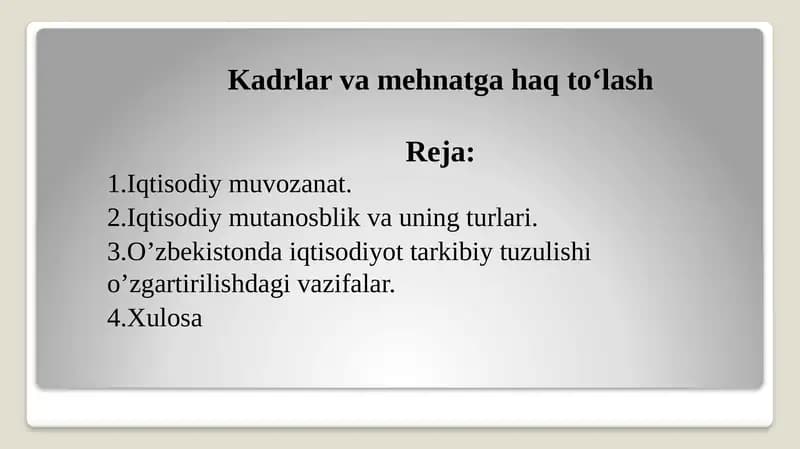 Kadrlar va mehnatga haq to‘lash